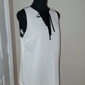 White with Black Lace Camisole